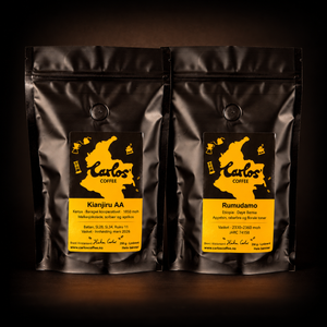 Kianjiru AA og Rumudamo – to poser lysbrent kaffe, 2 x 250 g